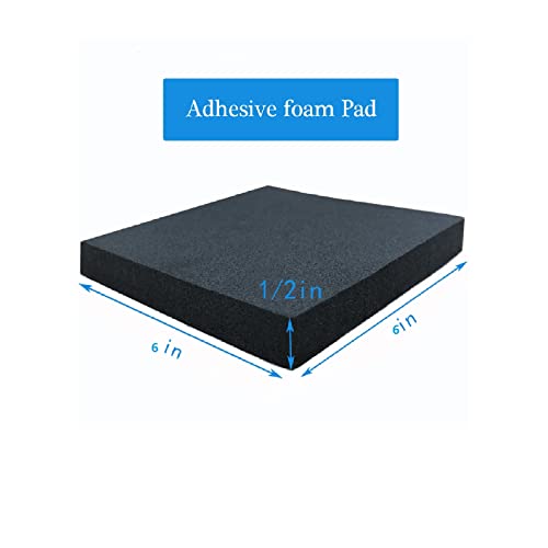 4 Pcs Foam Padding Sheet with Adhesive, Neoprene Rubber Adhesive Pads Closed Cell Foam Sheet for Insulation Soundproofing Anti-Slip Black (6" x 6" x 1/2", 4 Pcs) - size: 6 in X6 in X 1/2 in