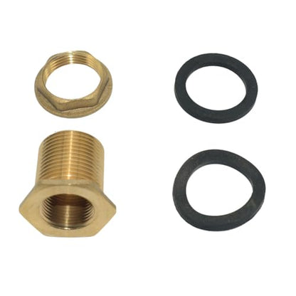 VARMHUS Solid Brass Bulkhead Fitting,2 Rubber Seal Washers, NPT Female to NPT Male Thread Water Tank Connector for Rain Barrels Aquariums (1PC 1" Female 3/4" Male) - size: 1PC 1" Female 3/4" Male