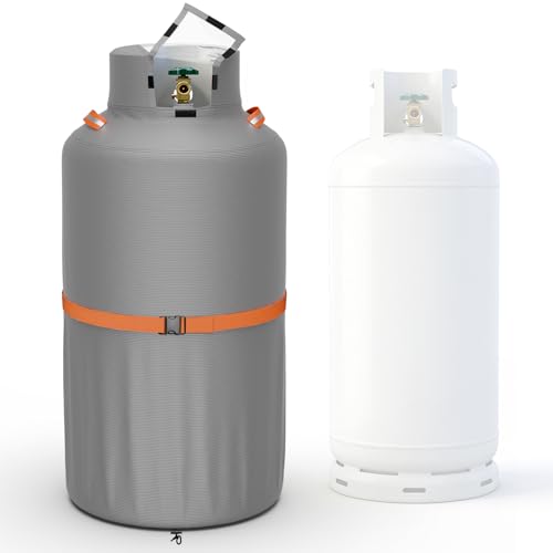 40lb Propane Tank Cover, Heavy-Duty Waterproof Outdoor Gas Cylinder Cover, All-Weather Dustproof, Fits Standard 40lb Tank Cylinder-13.4" Dia x29.3 H,Gray - color: Gray, size: 40lb