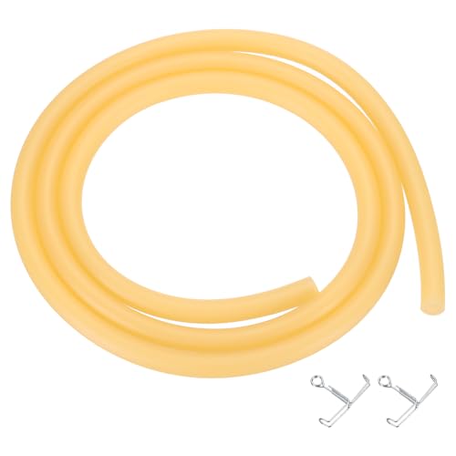 PATIKIL 3.3 Ft(1M) Natural Latex Rubber Tubing, 3/16"(5mm) ID x 5/16"(8mm) OD Sling Shot Rubber Tubing Tube with Hose Clamps for Exercise, Stretching, Laboratory, Home Hose Tube - size: 5mm ID x 8mm OD