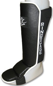 R2C Hook&Loop MMA Grappling Shin Instep - Open Back for Muay Thai, MMA, Kickboxing - size: X-Large