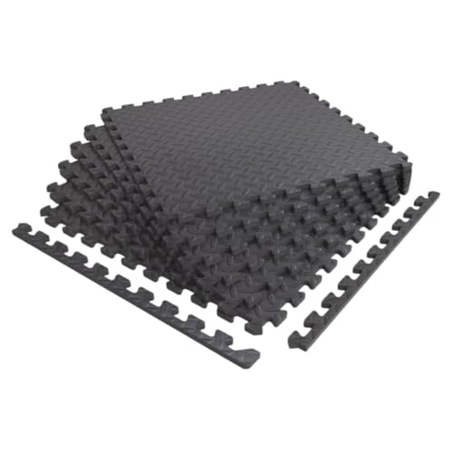 Norsk Diamond-Plate EVA Foam Gym Floor Tiles, Gray, 6-Pack - size: 6 Tiles - 24 Sq. Ft.