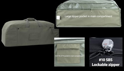 85L Military-Style Duffle Backpack with Rigid Panels | Built for deployment gear, work equipment, camping supplies, vehicle storage, and checked travel. - color: Olive Green