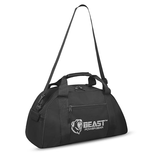 Gym Duffle Bag- Workout, Boxing, MMA, Sports Bag with Shoes Compartment and Adjustable Shoulder Strap for Men and Women (Black/Gray) - color: Black/Gray
