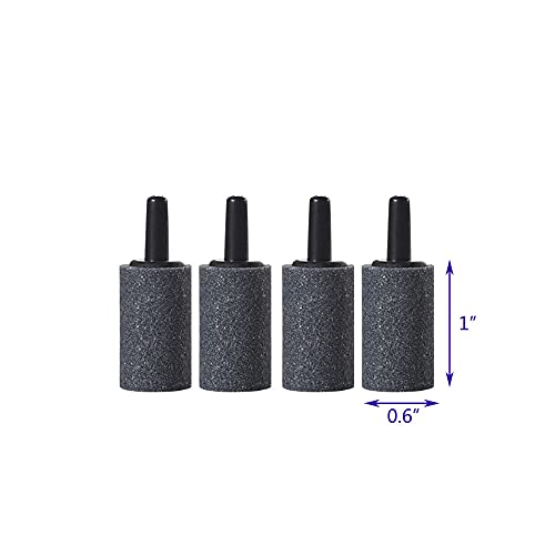 25 Feet 3/16 Inch Standard Aquarium Silicone Airline Tubing with Air Stones, Check Valves, Suction Cups and Connectors for Fish Tank, Hydroponics (Black) - color: Black