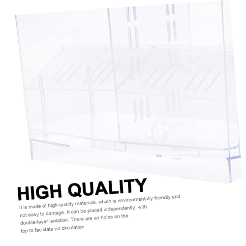 BESPORTBLE Transparent Fish Breeding Box Double-Layer Fry Hatching Container with Air for Efficient Fish Incubation and Space-Saving Design for Aquarium Use