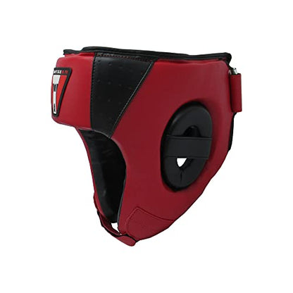 TMA Adult Headgear for Boxing, MMA Training and Kickboxing, Helmet for Sparring, Muay Thai and Taekwondo - color: Red