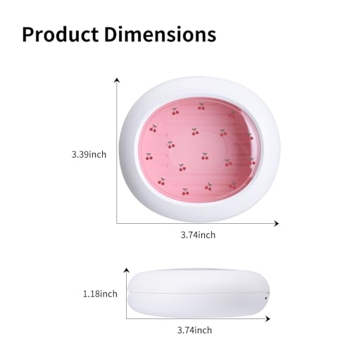 Cute Retainer Case with Silicone Pad, Portable Slim Aligner Case Orthodontic Retainer Box, Denture Storage Container Travel Mouth Guard (Small Cherry) - color: Small Cherry
