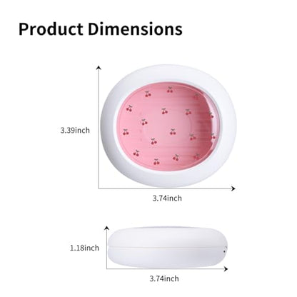 Cute Retainer Case with Silicone Pad, Portable Slim Aligner Case Orthodontic Retainer Box, Denture Storage Container Travel Mouth Guard (Small Cherry) - color: Small Cherry
