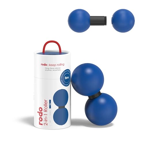 2-in-1 Firm Peanut & Lacrosse Ball Roller | Deep Tissue Massage Tool for Fascia, Plantar Fasciitis, Hips & Back | Mobility & Recovery Roller | Compact, Travel-Friendly, Pilates & Therapy Ready - color: Blue