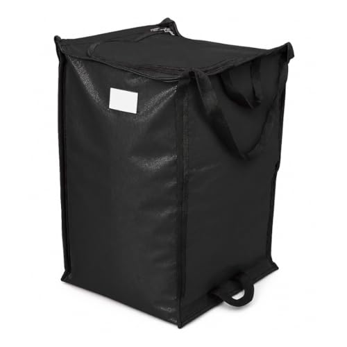 DURASACK XL Heavy Duty Storage Tote Bag with Zipper Top – 48 Gallon Extra Large Reusable Storage Bag, 20" x 20" x 28", Self-Standing Polypropylene Tote for Moving & Garage Organization, Black - color: Black, size: X-Large