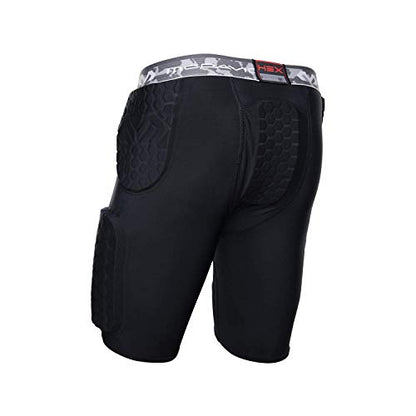 McDavid Padded Compression Shorts Tights with Pads. Hip, Tailbone, Thigh Padding - color: Black, size: Large