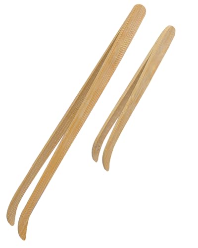 Pawfly 2 Pack Reptile Feeding Tongs, 11" & 6.5" Bamboo Reptile Tongs, Long Reptile Feeding Tweezers, Safe Reptile Tweezers Feeder Tool for Lizard Bearded Dragon Gecko Snak