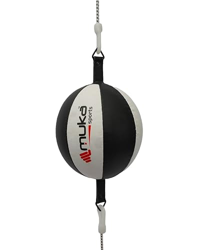 Boxing Speed Bag - Double End Punching Bag, Heavy Duty Synthetic Leather Boxing Ball - Gym Speed Reflex Ball - Muay Thai Training Swivel Ball for Fitness - style: Round Shape/White