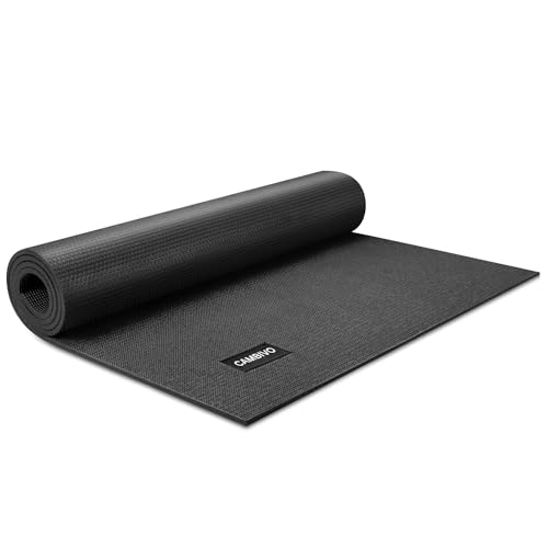 CAMBIVO Extra Long Wide Yoga Mat, Thick PVC Workout Mat | For tall and plus-size, cushioned PVC with non-slip bottom, for home gym pilates barefoot and bodyweight training - size: 84" x 30" x 6mm