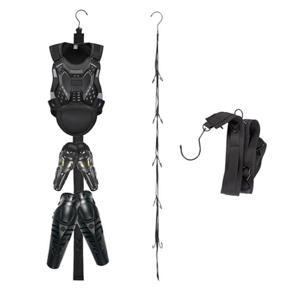 Hockey Hanger Portable Hanging Dryig Rack Hockey Gifts for Home and Outdoor Using in Ice Hockey Skating Football Camping Fishing 5 Hooks (Black-10hooks) - color: Black-10hooks