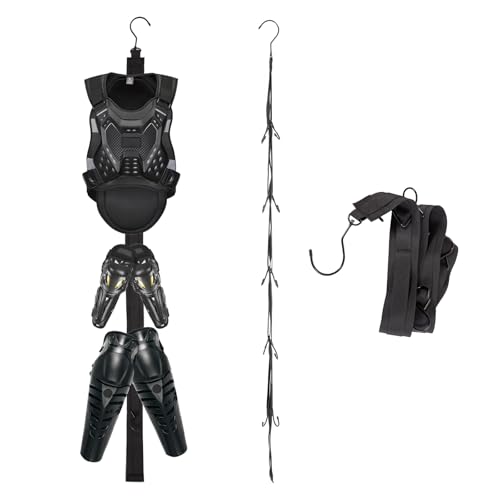 Hockey Hanger Portable Hanging Dryig Rack Hockey Gifts for Home and Outdoor Using in Ice Hockey Skating Football Camping Fishing 5 Hooks (Black-10hooks) - color: Black-10hooks