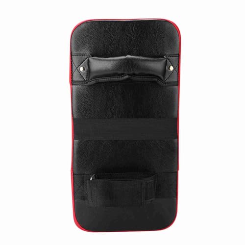 Ejoyous Kicking Pad Taekwondo Boxing Kicking Curve Pad Foot Target Kick Strike PU Leather Grip Bar Compression Band Metal Rings Hook Loop for Training - color: Red
