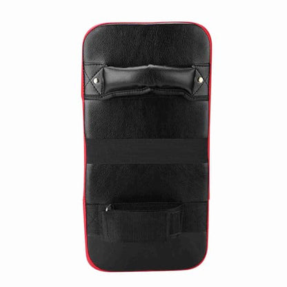 Ejoyous Kicking Pad Taekwondo Boxing Kicking Curve Pad Foot Target Kick Strike PU Leather Grip Bar Compression Band Metal Rings Hook Loop for Training - color: Red