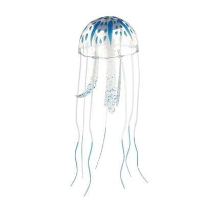 Fish Tank Jellyfish Decoration, Silicone Fluorescent Jellyfish Glow Ornaments for Aquarium, 2.3x5.9inch(Blue)