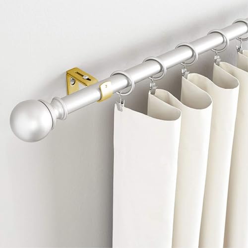 Frienda 4 Pcs Gold Curtain Rod Support Brackets Adjustable Curtain Rod Hangers for 1 Inch Diameter General Hardware Holders Wall Bracket Hanger Hooks with Screws