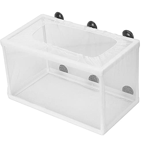 Aquarium Fish Breeder Box, Fish Tank Breeder Net Fish Hatchery Isolation Separation Net with Suction Cups for Aquarium Shrimp Betta Small and Big Size ﻿ (L)