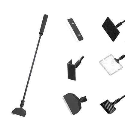 6-in-1 Aquarium Cleaning Tools Fish Tank Cleaning Kit with Long Handle, Algae Scraper,Flat Cleaning Pad,Right-Angle Cleaning Pad,Fish Net, Gravel Rake
