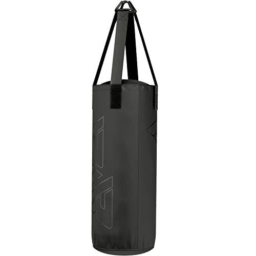 RDX Kids Unfilled Punching Bag Set 2FT, Non Tear Maya Hide Leather Kara Junior Hanging Bag for Kickboxing MMA Muay Thai Taekwondo Karate BJJ Strength Training, Home Gym Equipment - color: BLACK
