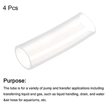 uxcell Pure Silicone Tubing 32mm ID,38mm OD Water Air Pump Pipe, 4Pcs 0.33 Ft Transparent Silicone Hose Tubing for Household, Industry, Drinking Water - size: 32mm x 38mm