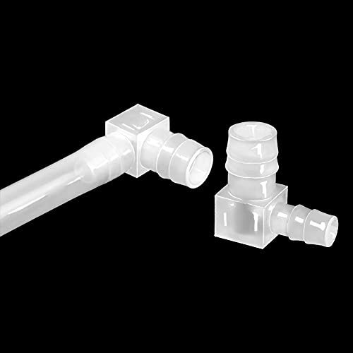 1/2" to 5/16" Hose Barb 90 Degree Elbow L Reducer Fitting, Barbed Joint Splicer Mender Adapter Union Adapter for Boat Aquarium Fuel Gas Liquid Air (Pack of 4)