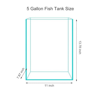 5 Gallon Glass Fish Tank, Easy to Maintain Small Aquarium for Betta/Snails/Shrimp and Aquatic Planting.