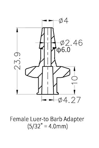 Female Luer Lock Connector - 5/32"" Hose Barb Fittings PP Polypropylene Hose, 10x Luer Lock Adapter for Laboratory Equipment, Luer Lock Syringe, Female Hose Connector, Luer Hose Barb Adapter - style: Female 10x