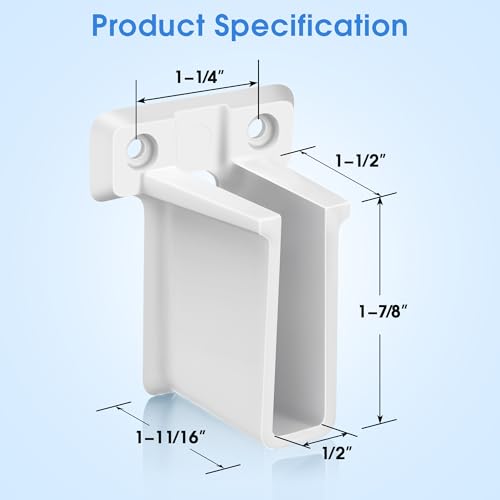 Dreyoo 12 Pack Wire Shelf End Bracket, White Plastic Closet Shelves Brackets, Wall Mount Brackets for Shelves Closet, Screws Included