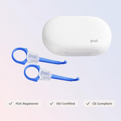 PUL Aligner Care Convenience Kit – Case + 2-in-1 Tool for Invisalign, Retainers, Partial Dentures, Mouth & Night Guards & More – White Case & 2-Pack of White Aligner Seating Chewie & Removal Tool - color: White Combo