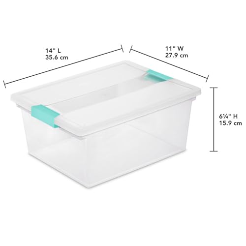 Sterilite 4-Pack Clip Box, Large Stackable Plastic Storage Bins w/ Latching Lids, 18.7 Gal - Heavy-Duty Organizing Containers for Home, Closet, Bathroom, and Office - size: Deep, style: 4 Pack