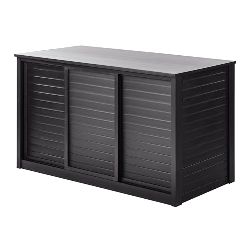 New Age Pet ECOFLEX 48" Storage Cabinet for Pets in Black, Durable Wood Plastic Composite, Non Toxic, Easy Assembly, Ideal for Bedding, Food, Toys, Large Mojave Reptile Habitat Compatible - color: Black, size: Large