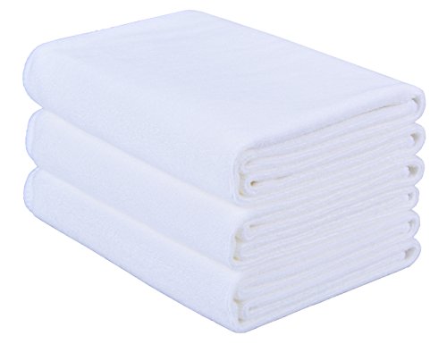 HOPESHINE Gyms Towels for Men & Women Microfiber Exercise Fitness Home Absorbent Sweat Yoga Towels Sports Towels Soft Fast Drying 16inch x32inch 3-Pack - color: White
