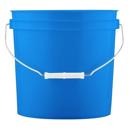2 Gallon Food Grade BPA Free Made in USA Blue Bucket Container with White Screw on Lid (Pack of 2)