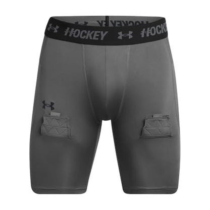 Under Armour Men's Hockey Compression Shorts - color: (025) Castlerock / / Black, size: Small