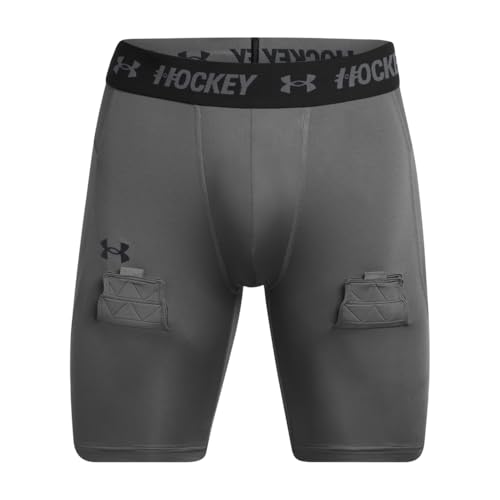 Under Armour Men's Hockey Compression Shorts - color: (025) Castlerock / / Black, size: Medium