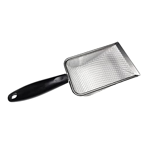 Sand Scoop Litter Scooper Mesh Reptiles Substrate Box Filtering Steel Stainless Bedding Cleaner Cat Sifter Metal Sand Shovels For Beach Metal Detecting