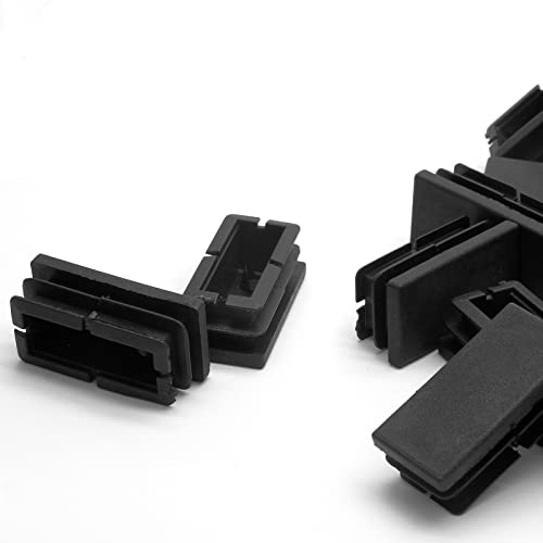 Piutouyar Rectangular Tubing End Caps, Plastic Plug Insert, Black End Cap for Tube Hole Insert, Fences, Furniture Non-Slip Protection (40mm x 20mm / 1.57 Inch x 0.79 Inch),20Pcs - size: 40 x 20mm / 1.6 x 0.8"-20Pcs