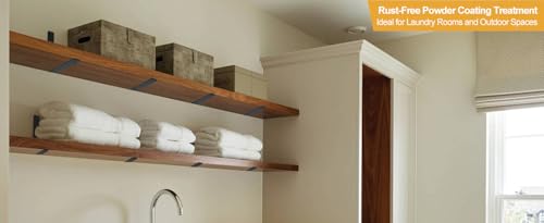4 Pack - L 11" x H 6" x W1.5, 5mm Thick Black L Shelf Bracket, Iron Shelf Brackets, Metal Shelf Brackets, Floating Shelf, Shelf Supports with Screws - size: 11''x6'', style: Black 4 Pack