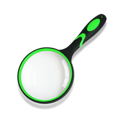 Handheld Magnifying Glass, Magnifier with 100MM Glass Lens - Ideal for Close Work, Reading Books & Newspapers, Insect Observation