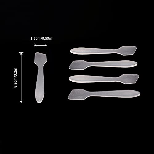 G2PLUS 100pcs Disposable Makeup Spatula – 3.2 Inch Plastic Cosmetic Spatula, Clear Cream Mixing Tools for DIY Skincare, Wedding Favor, Salon Use