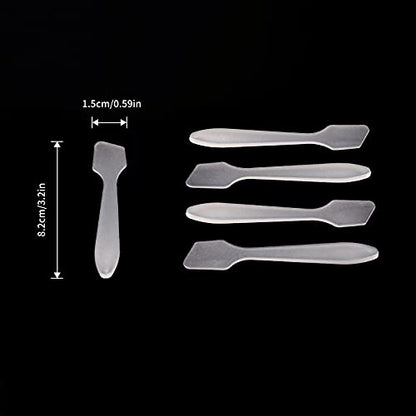 G2PLUS 100pcs Disposable Makeup Spatula – 3.2 Inch Plastic Cosmetic Spatula, Clear Cream Mixing Tools for DIY Skincare, Wedding Favor, Salon Use