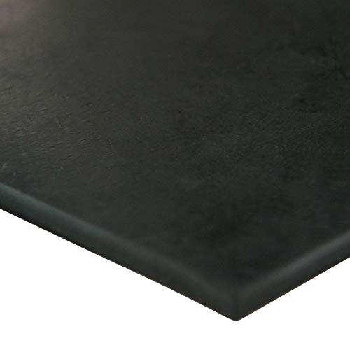 Small Parts Neoprene Sheet, 80A Durometer, Smooth Finish, Adhesive Backing, Black, 0.125" Thickness, 12" Width, 36" Length