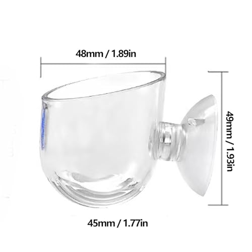 Naroote Suction Cup Aquarium Planter Transparent Acrylic Plant Holder 48x49 mm with Wide Sloped Openings for Fish Tank Shrimp Fry Xmas Moss (Large Size)