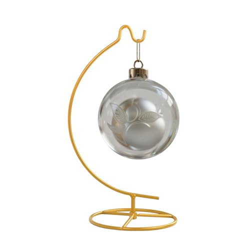 Ornament Display Stand,Assembled Display Stand with Hook,Iron Pothook Stand for Hanging Glass Globe, Air Plant Terrarium, Home Wedding Decoration ( Gold )
