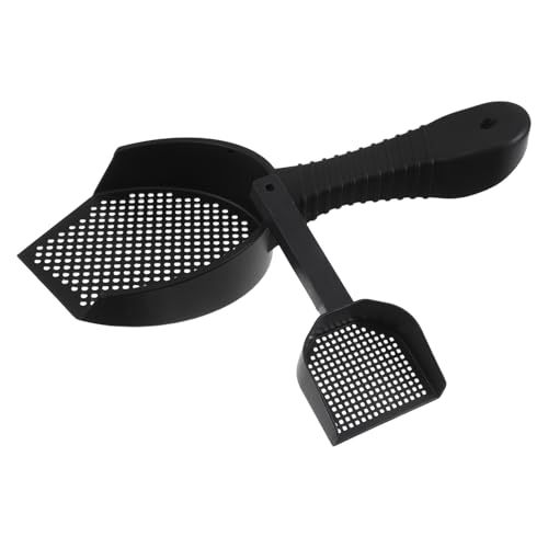 Totority 2pcs Cat Litter Scooper Set with Small and Large Holes Lightweight Plastic Sifting Scoop for Fine Litter and Reptile Sand Multi-Functional Cleaning Tool and Reptile Habitats